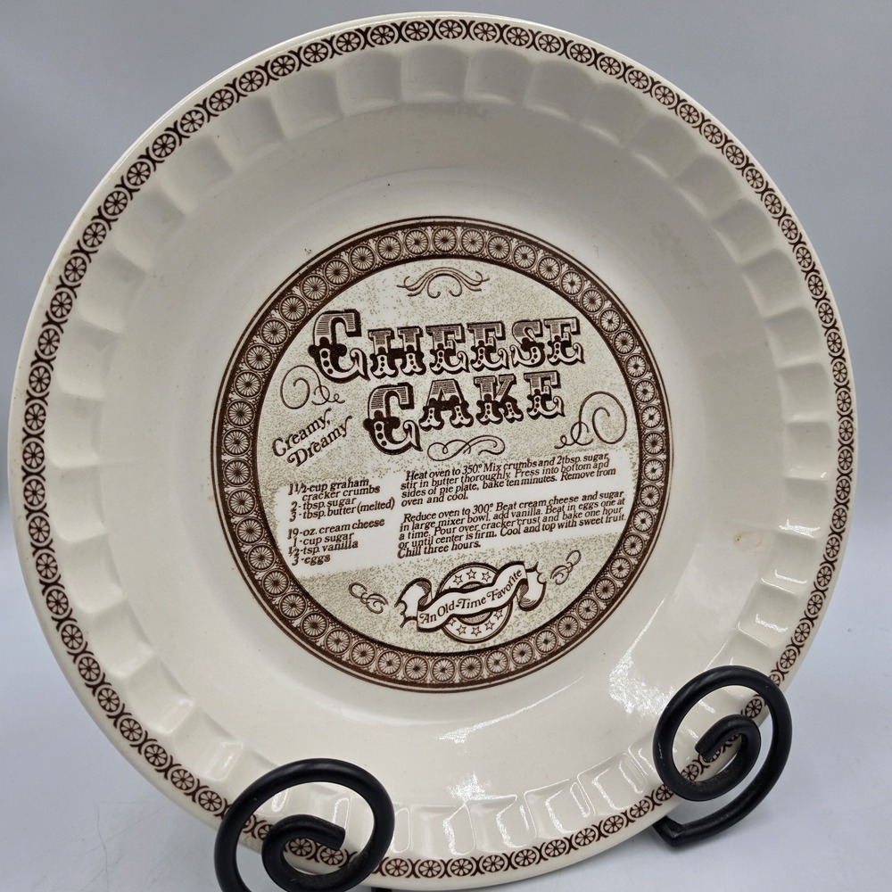 Vintage Royal China Jeannette 11" Deep Dish Cheese Cake Recipe Pie Plate USA New
